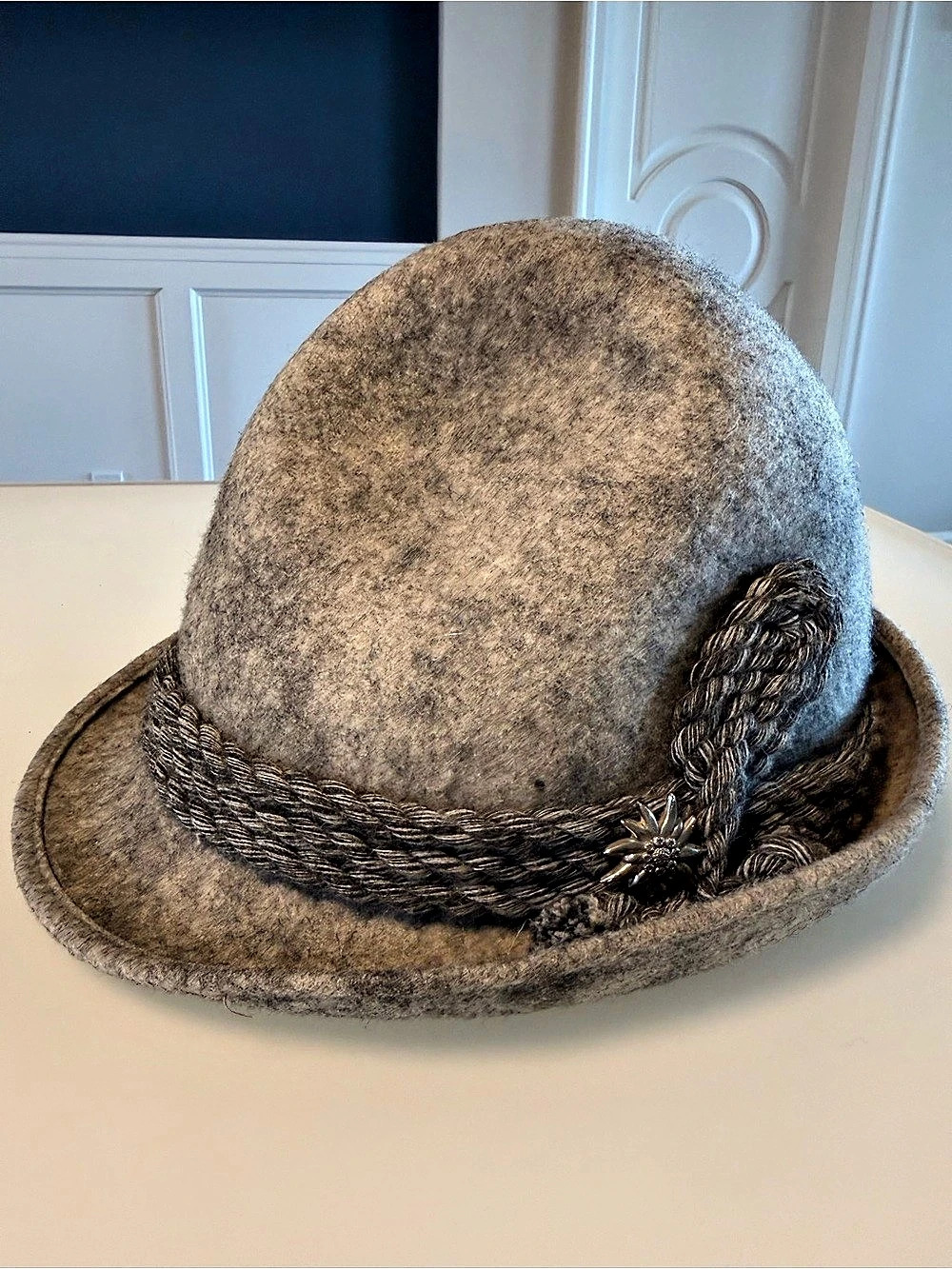 Peter Küpper Spezial Allgäu Vintage German Alpine Wool Felt Hat Gray Size 56